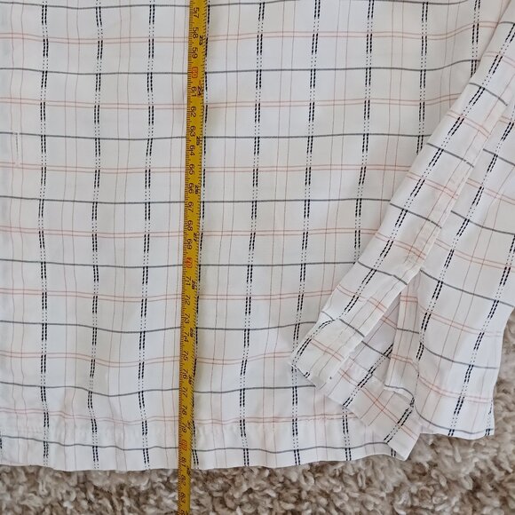 Harley Davidson Men's Short Sleeve Dress Shirt Plaid  3XL White w/Orange & Black - Picture 8 of 8